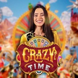 Crazy Time slot logo by Evolution at Pribet CasinoCrazy Time