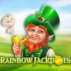 Rainbow Jackpots slot logo by Red Tiger Gaming at Pribet Casino